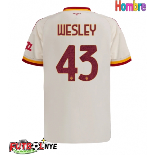 Camiseta AS Roma Wesley Franca #43 Visitante Equipación 2026-27 manga corta